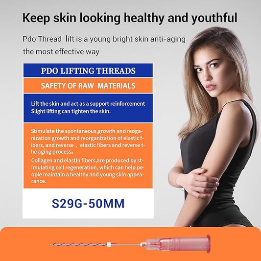 HYPOD Pdo Threads for Face Lift, Pdo Lifting Thread Whole Body Mono Screw Type, Pdo Thread Lift Mono Korea (20PCS-29G*50MM)