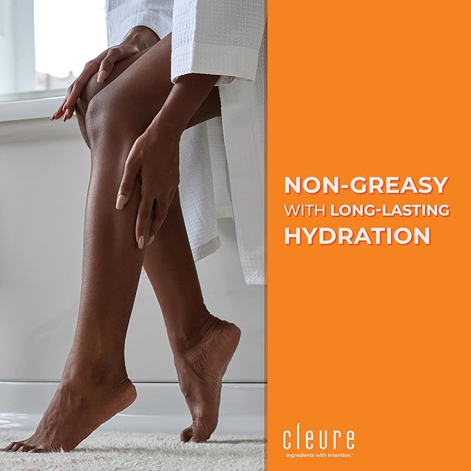 Cleure Body Lotion for Sensitive Skin - Daily Moisturizer with Shea Butter & Vitamin E - Fragrance Free, Gluten Free, Paraben Free (8 oz, Pack of 2)