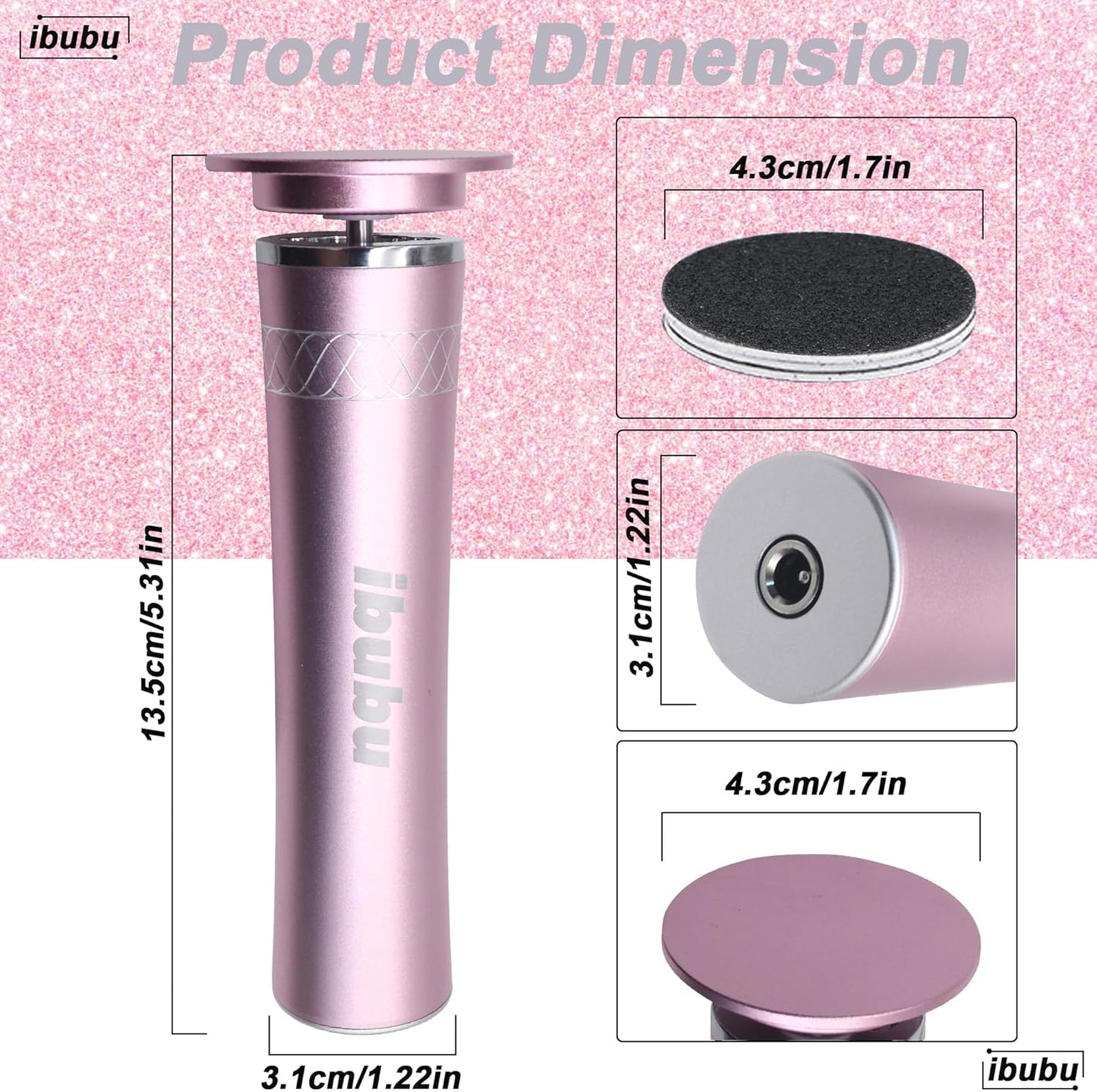 Upgrade Electric Feet Callus Remover Professional Powerful Foot File Pedicure Grinder Sanders 24V Power 1200RPM Speed Adjustable for Dead Dry Crack Skin Calluses (Pink)