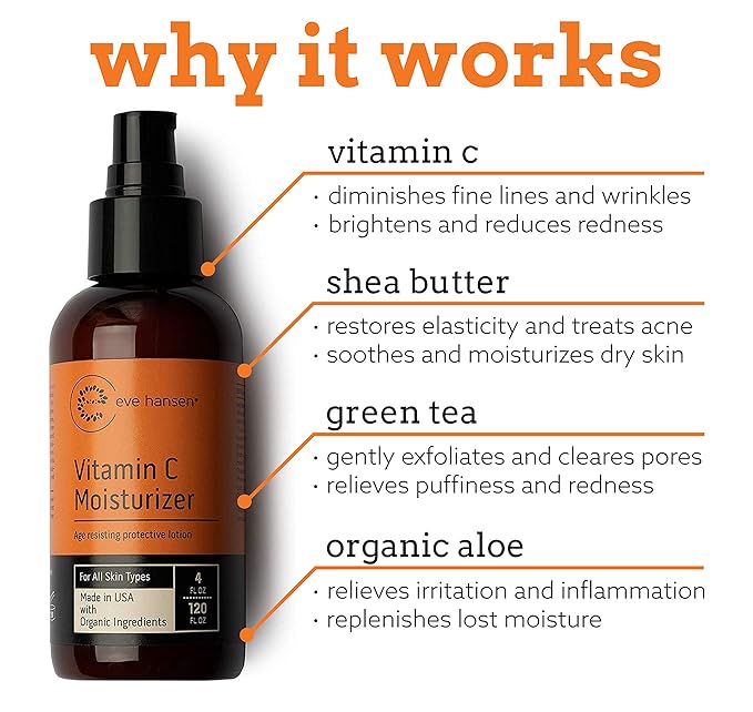 Eve Hansen Classic Vitamin C Allstars Collection | Natural Vit C Face Wash for a Deep Clean (8 oz) | Brightening Moisturizer (4 oz) | Anti Aging Night Repair Cream/Neck Cream (2 oz) for All Skin Types