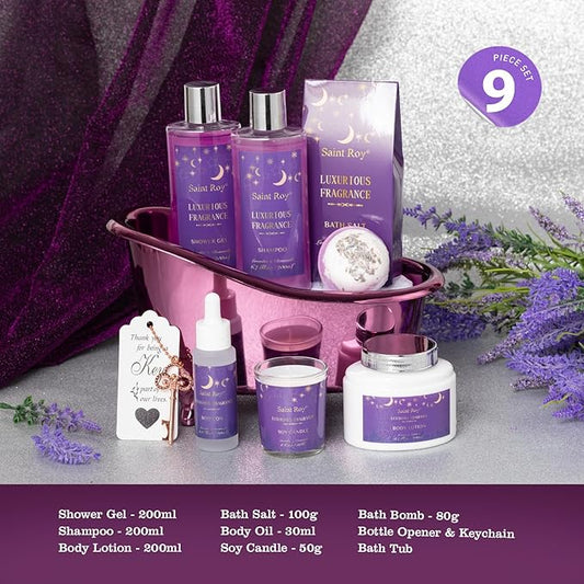 Mother's Day Gift for Mom Spa Gifts for Women, 10pcs Self Care Kit Lavender Scented, Birthday Gifts Skin Care Set Gift Basket Beauty kits Care package