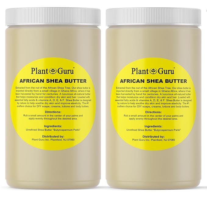 Raw African Shea Butter 32 oz. (2 Pack) Bulk 100% Pure Natural Unrefined IVORY - Ideal Moisturizer For Dry Skin, Body, Face And Hair Growth. Great For DIY Soap and Lip balm Making.