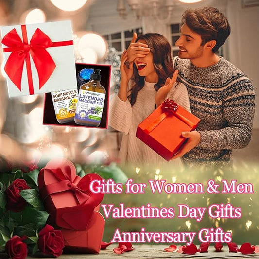 Massage Oil for Massage Therapy,Lymphatic Drainage-Ginger Oil Sore Muscle Arnica Oil &Lavender Oil Relaxing Massage Oils for Date Night,Massage Ball,Mothers Day Gifts for Wife,Women, Gifts for Him Her