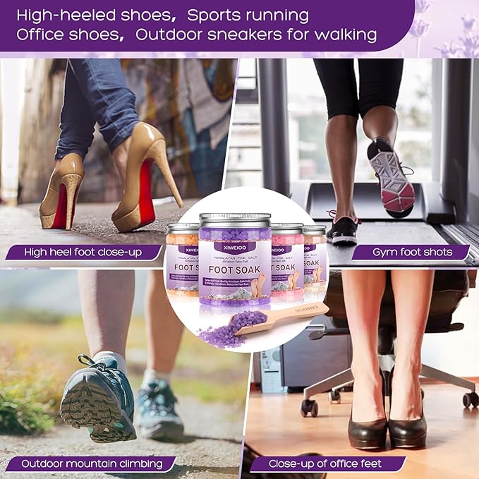 Tea Tree Oil Foot Soak Stubborn Foot Odor, Athletes Lavender Foot Soak with Pure Epsom Salt Soak Pedicure Salt Athletes Foot & Stubborn Foot Bath Salt Softens Calluses & Soothes Foot Care spa…