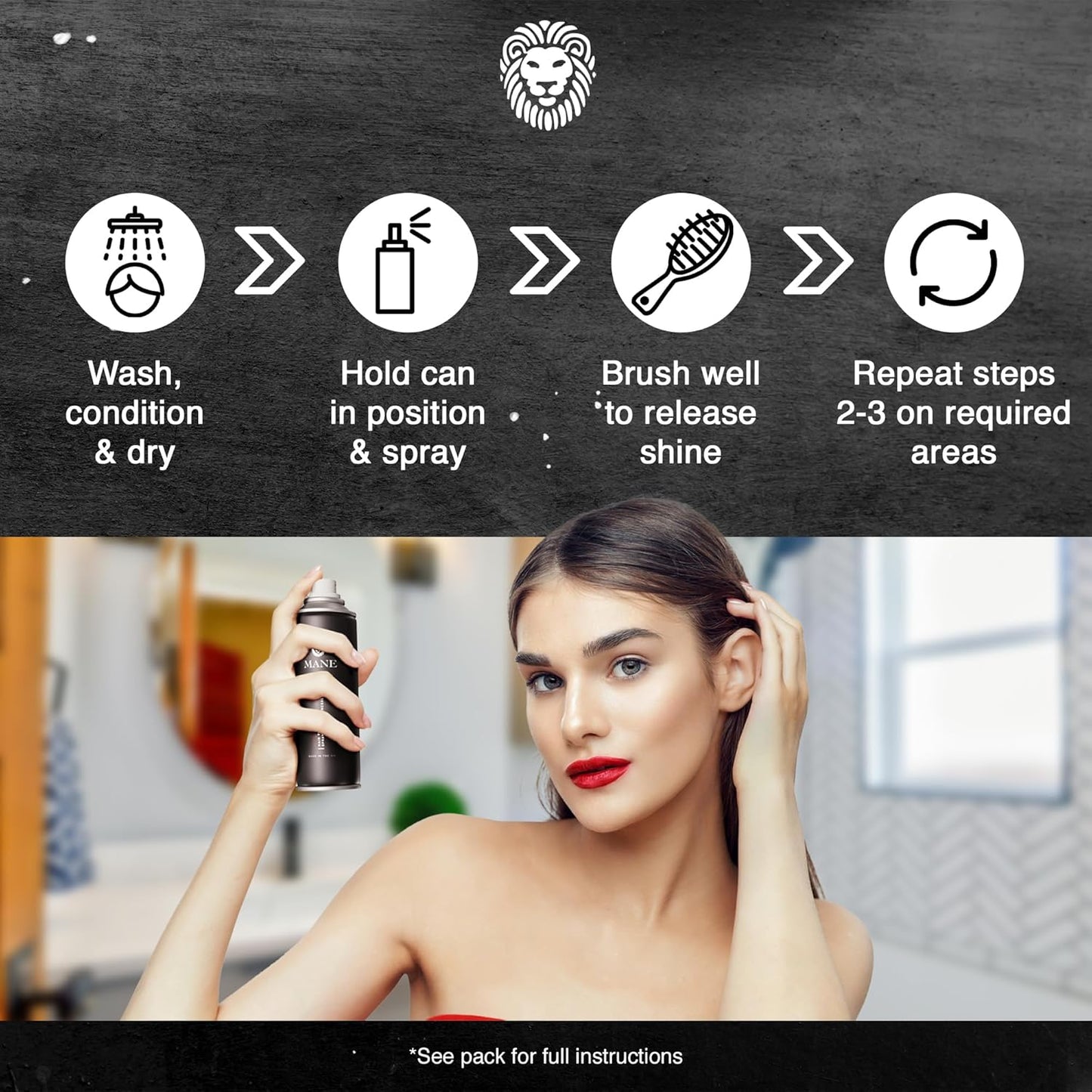 Mane Hair Thickening Spray & Root Touch Up, Instantly Thicker Hair for Men & Women, Fill in Hairlines and Hide Thinning and Fine Patches - Light Blond, 12 Colors (6.76 oz)