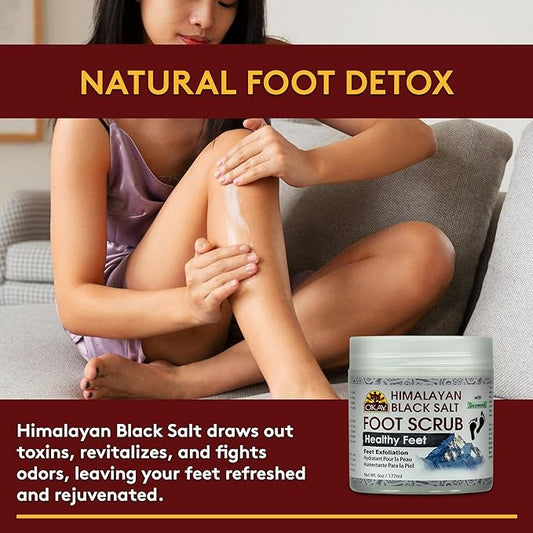 OKAY Pure Naturals Black Salt Foot Scrub 6oz