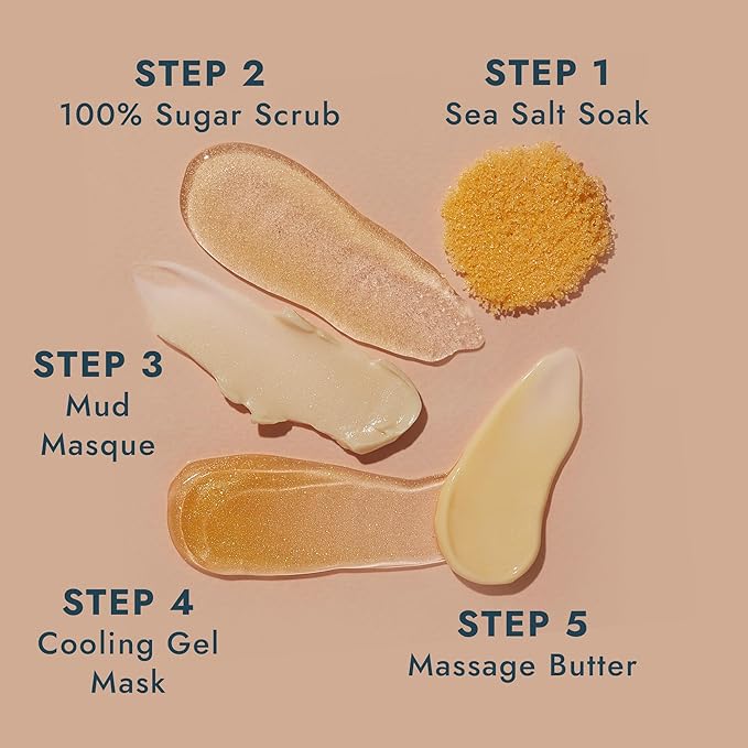 VOESH Pedi in a Box Glimmer - 2 Packs, Variety Pack, Pedi in a Box, Spa Pedicure Kit, Sparkly Pedicure, DIY Pedi, Foot Care, At-Home Pedi Products, Vegan Skincare