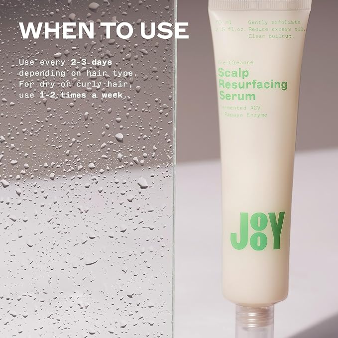 JooY Scalp Resurfacing Serum, Pre-Cleanse Exfoliating serum with Fermented Superfoods, Removes Buildup, Reduces Oil & Promotes a Healthy Scalp, Ginger Root, Papaya, & Tea Tree – 2 fl oz
