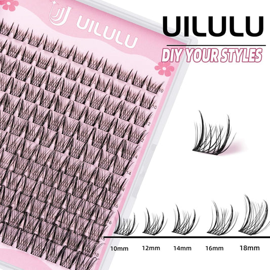 Lash Clusters D Curl Wispy Clusters Lashes 0.07D 10-18 MIX 132 Eyelashes Individual Lashes DIY Lash Extensions at Home False Lashes Wide Band Natural Eye Lash Clusters U09 Lash