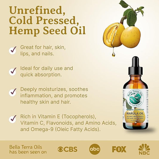 Bella Terra Oils Pure Marula Oil for Enhanced Skin Radiance – 1 gallon, Feather-Light & Hydrating, Suitable for All