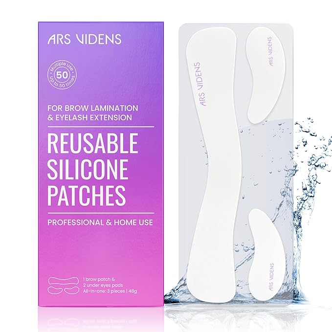 ARSVIDENS Reusable Silicone Patches for Brow Lamination Procedure & Lash Lift, Eco-Friendly Brow and Under Eye Pads for Professional Results
