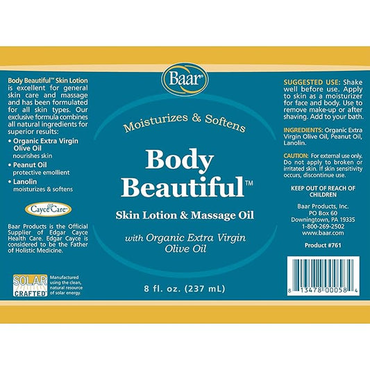 Body Beautiful Massage Oil 8 Oz