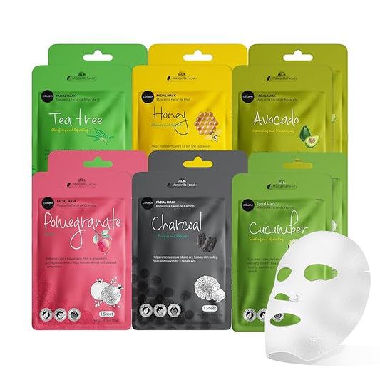 celavi Essence Facial Face Mask Paper Sheet Korea Skin Care Moisturizing 4 packs for each 6 flavors (New) K-Beauty Skincare 24 masks in a pack Made in Korea