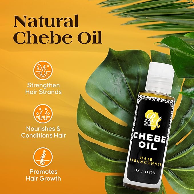 RA COSMETICS Chebe Oil- Hair Strengthening And Growth Enhancing, Moisture-Rich Formula with Chebe, Natural Oil - Rich In Nutrients - Promote Elasticity, Prevents Breakage, Nourishes Scalp-4oz