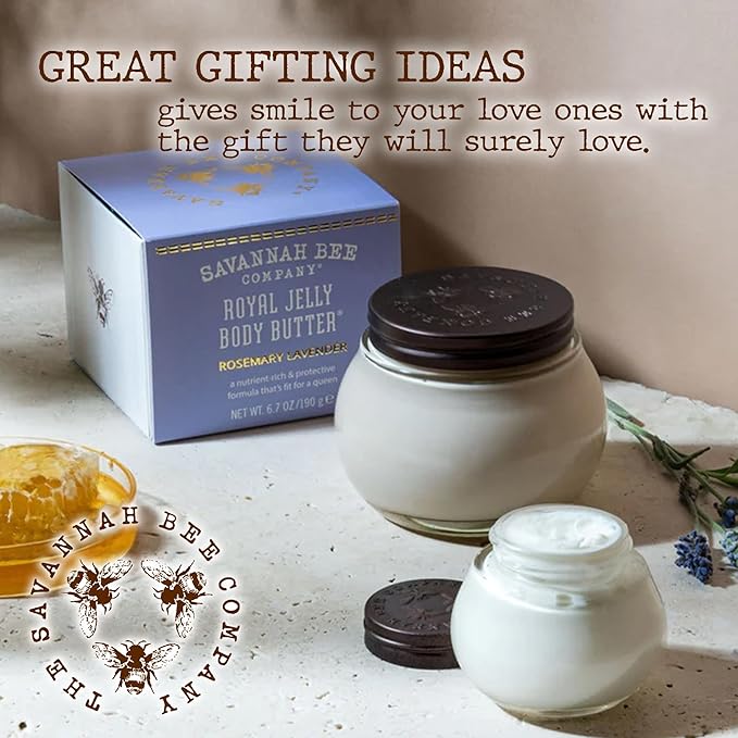 Savannah Bee Company Royal Jelly Body Butter - Deep Hydrating Body Butter for Dry Skin