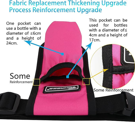 Massage Oil Holster Bottle Bag - Lotion Holster for Massage Therapists (1kd9D-Rose Red)