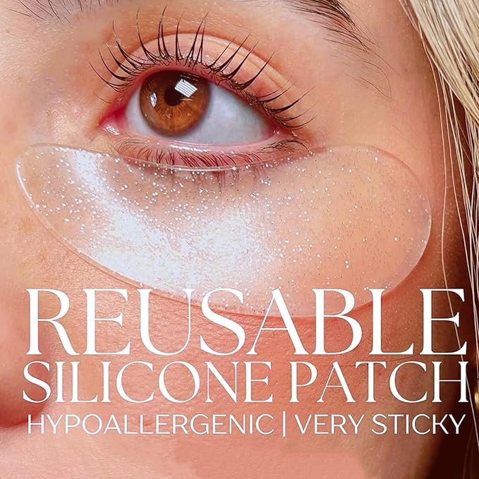 Under Eye Patches for Lash Lift and Eyelash Extension - Durable Gel Pads to Separate Upper & Lower Lashes - Sticky Moon Shape Patch Fits Eyelids - Eyelash Mask Cover in 4 Colors