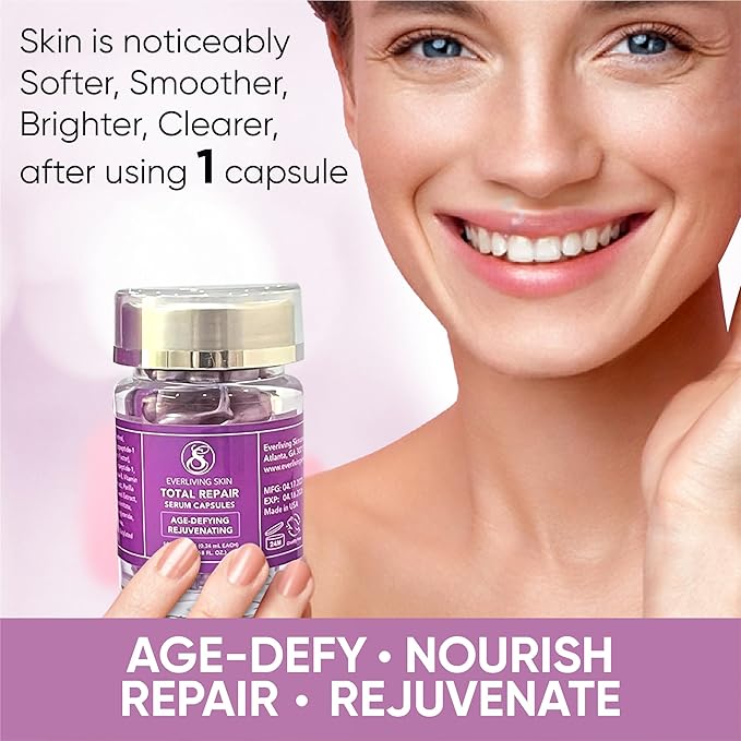 Retinol Serum Capsules (50 Count) – Anti-Aging Face Serum with Retinol, Ceramides & Peptides for Visible Results: Smoother Fine Lines & Wrinkles, Brighter, Softer, Radiant & Rejuvenated Skin