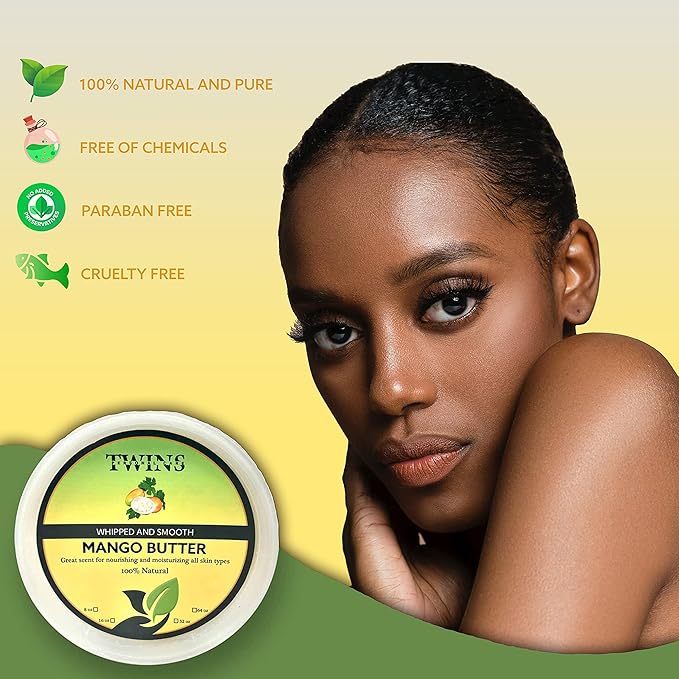 Whipped Mango Butter - 8oz. - All Natural Mango Butter - Great for Dry Skin, Body Butter, Body Cream and Lotions, Smooth for All Skin Types
