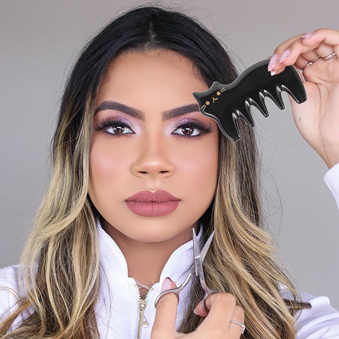 Masssage Comb Guasha Scraping Scalp Comb Body Massaging Board Gua Sha Massage Tool (Black)