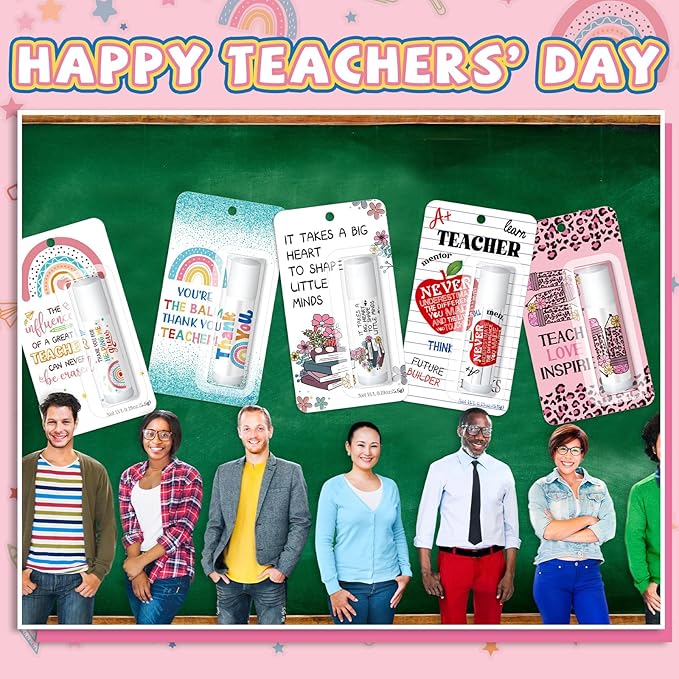 30 Pack Teacher Appreciation Gifts Bulk Lip Balms Teacher Week Employee Coworkers Team Thank You Gift Honey Flavor Balm Inspirational Motivational Graduation Party Gifts