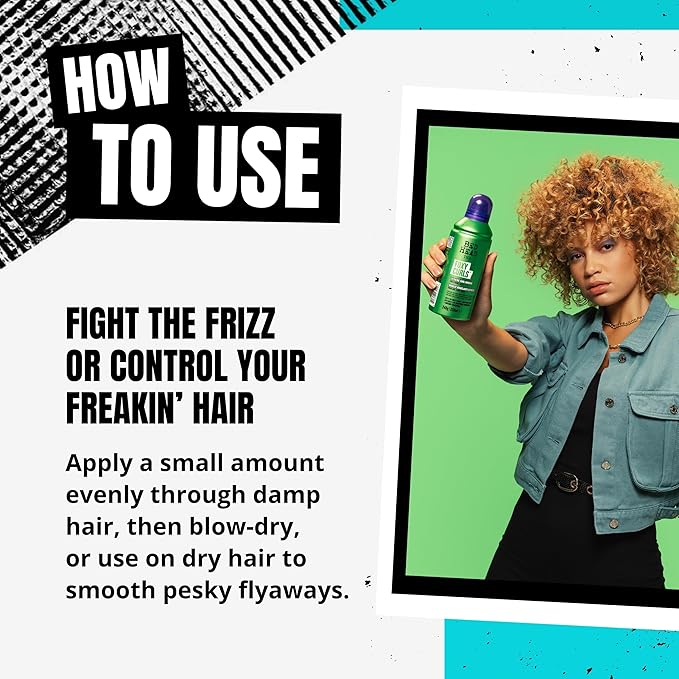 Bed Head TIGI Control Freak Frizz Control & Straightening Serum - Use for Anti-Frizz & Smoothing - For Frizzy, Curly & Coarse Hair - Use on Damp & Dry Hair - Fly Away Hair Tamer - 8.62 oz (2 Pack)