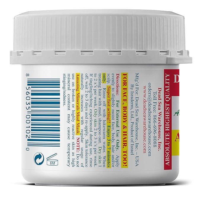 Dead Sea Warehouse – Amazing Minerals Mud Mask – 12.4 OZ – Dead Sea Mud Cleansing Mask – Mineral Rich – Helps Exfoliate & Nourish Skin – 2-Pack