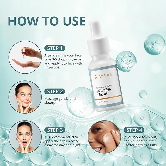 Abera Melasma Serum with Niacinamide and Hyaluronic Acid, Dark Spot Corrector Serum, Melasma Treatment for Face, Suitable for All Skin Types, 0.68 fl. Oz, Set of 3