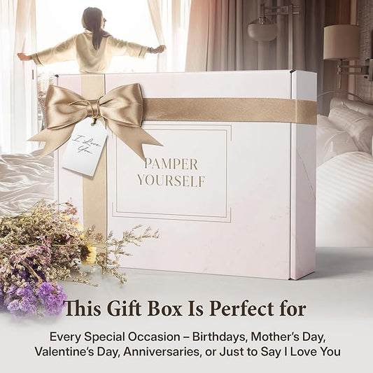 17-Piece Luxury Gift Set with Robe | Complete White Tea & Coconut Bath Collection | Self-Care Kit with Bath Bombs, Face Masks & Hair Care