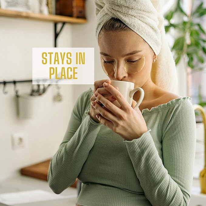 Under Eye Patches – Korean Skincare Face Masks for Puffy Eyes & Dark Circles, 24K Gold Caffeine & Hyaluronic Eye Mask Patch for Women Skin Care, Anti Wrinkle Puffiness Treatment