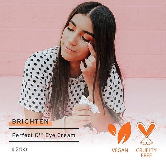 MyCHELLE Dermaceuticals Perfect C Eye Cream - Eye Cream for Dark Circles and Puffiness with Vitamin C & Plant Stem Cells to Reduce Visible Signs of Aging, Fine Lines and Wrinkles, 0.51 Fl Oz (Pack of 1)