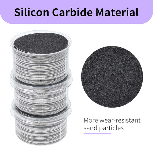 120PCS Medium 120 Grit Replaceable Sandpaper Discs for Electric Foot Callus Removers - 42mm/1.65in Smoothing Foot File Refills - Daily Foot Maintenance & Softening