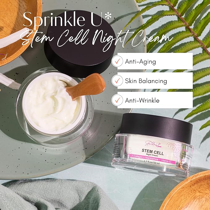 Powerful Anti-Aging Night Cream w/Apple Stem Cells, Retinol, Collagen, Niacinamide, Hyaluronic Acid & Vitamin C, 5-in-1 Face Cream for Women|Men - 1.7 oz.