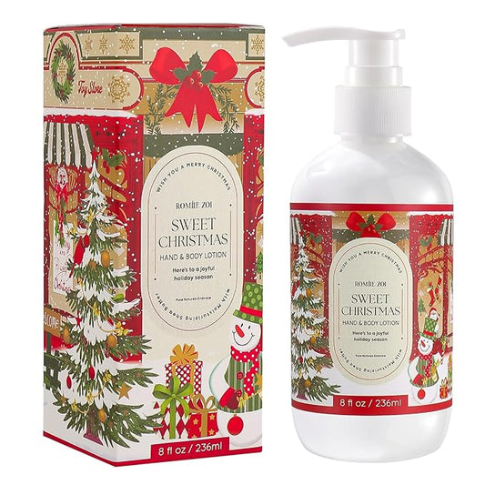 Christmas Hand & Body Lotion with Moisturizing Shea Butter - Sweet Christmas- Infused with Sweet Pine Aroma - 236 ML / 8 FL OZ