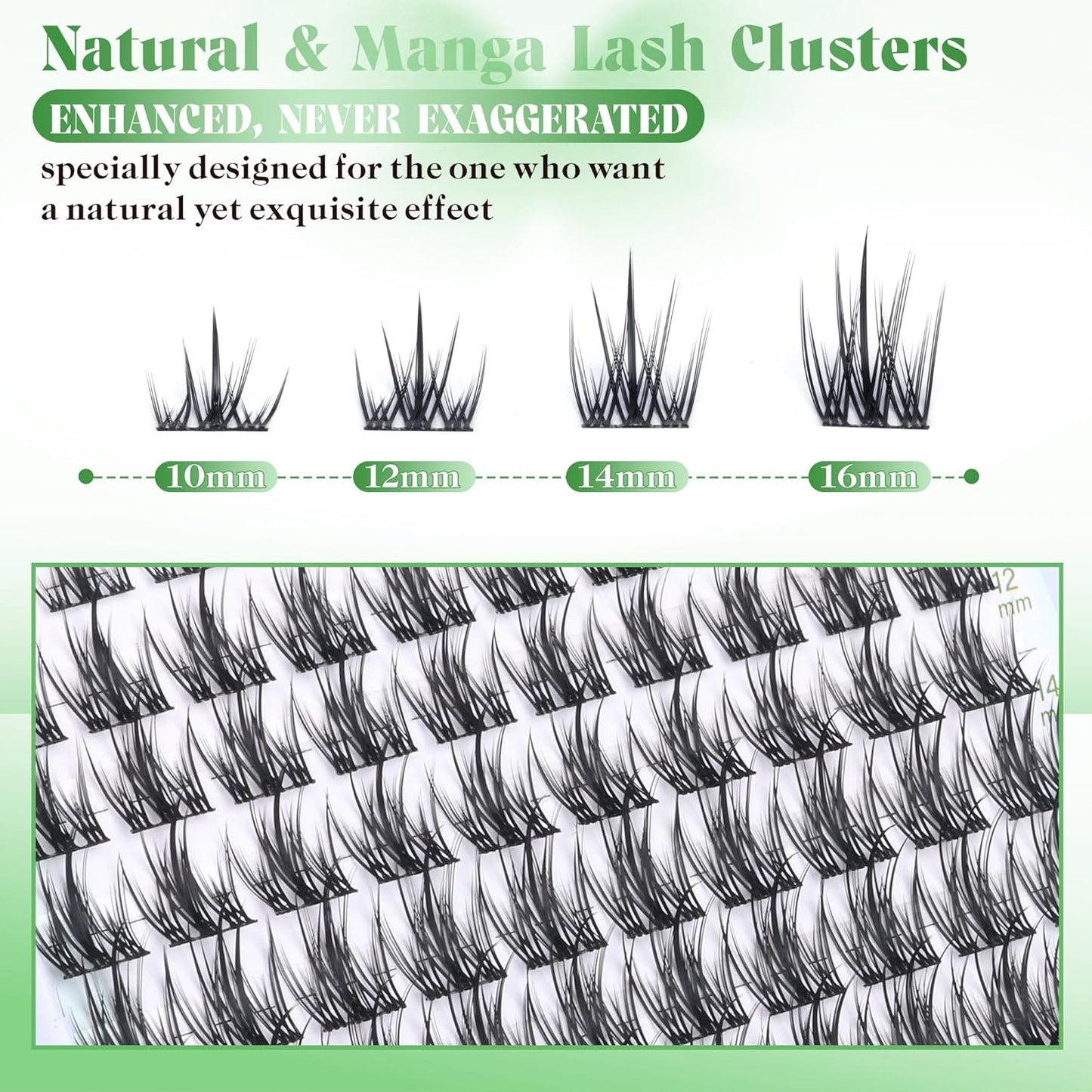 Wispy Lash Clusters Natural Look Eyelash Clusters Eyelash Extension C-curly Manga Individual Lashes 10-16mm DIY Lash Extension at Home by Newcally