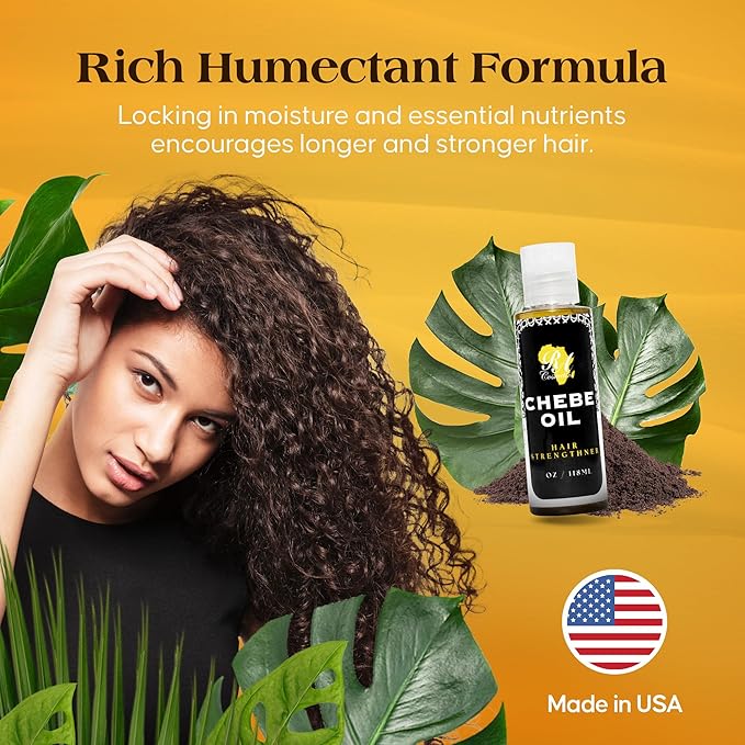 RA COSMETICS Chebe Oil- Hair Strengthening And Growth Enhancing, Moisture-Rich Formula with Chebe, Natural Oil - Rich In Nutrients - Promote Elasticity, Prevents Breakage, Nourishes Scalp-4oz