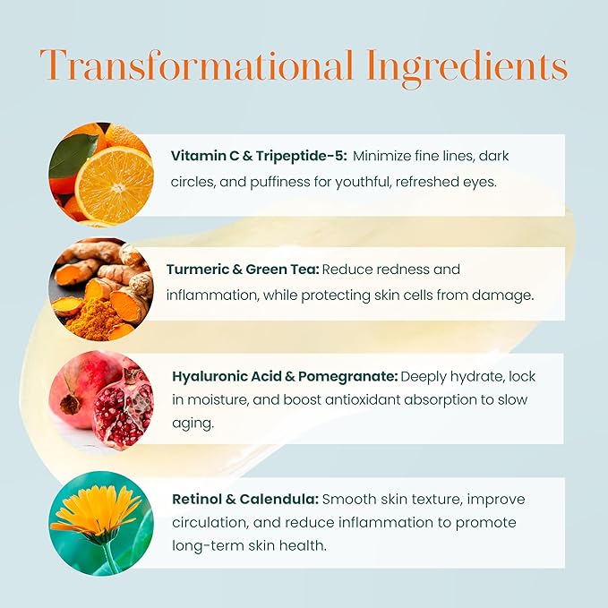 Hylunia Intensive Repair Eye Cream – Hydrating & Firming with Peptides, Vitamin C & Hyaluronic Acid – Reduces Dark Circles, Puffiness & Fine Lines – Lightweight, Vegan, Clean Skincare