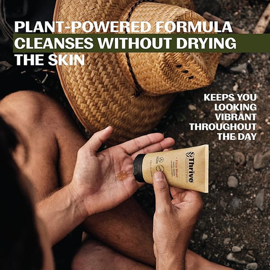 Thrive Natural Care Face Wash Gel for Men & Women - Daily Facial Cleanser with Anti-Oxidants & Unique Natural Ingredients for Healthier Skin Care - Vegan, Pack of 3