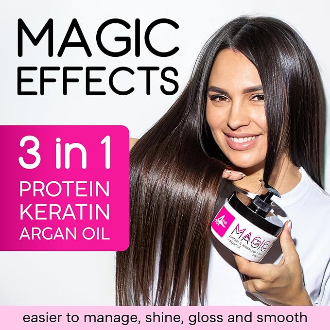 Hair Repair Mask for Dry Damaged Hair Keratin Treatment Protein Argan Oil Deep Conditioning for Color Treated Hair Bleached Frizzy Split Ends Magic