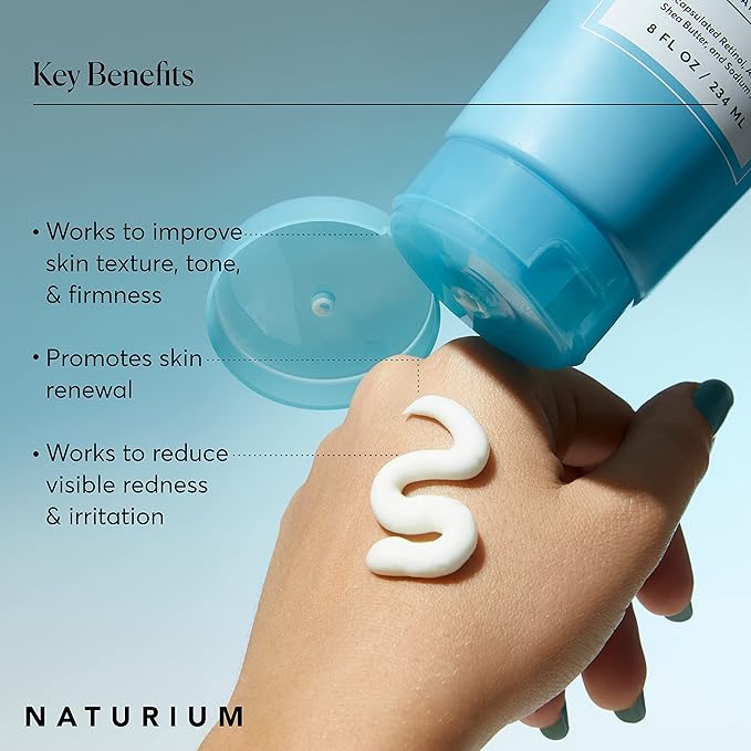Naturium Skin-Renewing Retinol Body Lotion, Advanced Firming Anti-Aging Skin Care, with Encapsulated Retinol & Shea Butter, 8 oz
