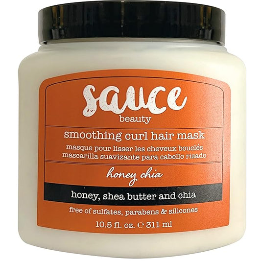 SAUCE BEAUTY Honey Chia Smoothing Curl Mask & Crème Brulee Curling Custard - Curly Hair Mask & Curl-Defining Cream - Hydrating & Taming Products for Naturally Curly Hair