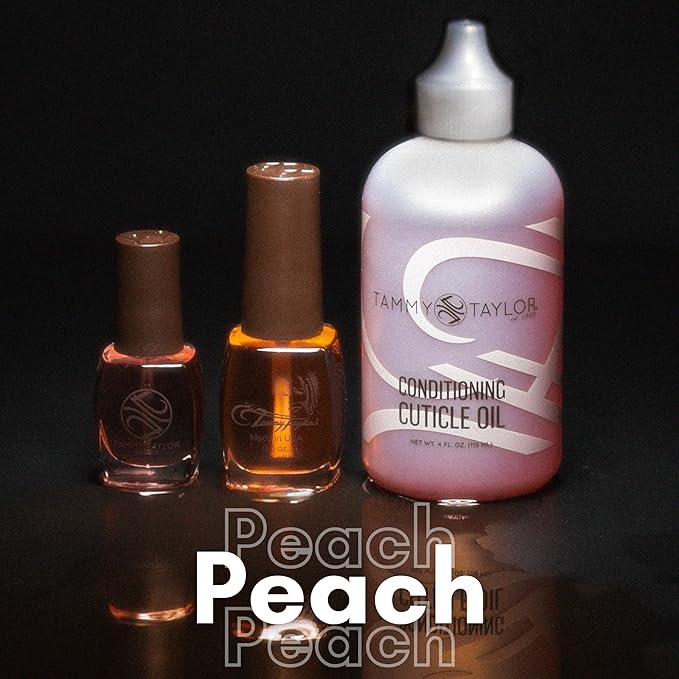 Tammy Taylor Hydrating Nail Cuticle Oil w/Cuticle Cream | Peach Cuticle Softener w/Vitamin E, Jojoba Oil, Natural Ingredients & USA Made Professional Nail Growth Oil for Growth and Strength .25 oz