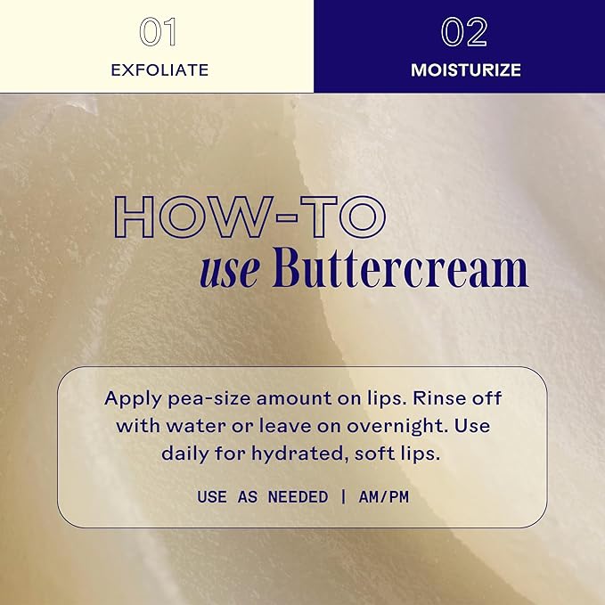 Three Ships Lip Treatment Kit - Buttercream Hydrating Lip Mask and Vanilla Lip Exfoliator – Soothing Natural Lip Care for Dry, Damaged Lips – As Seen on Dragons’ Den, 2 x 15g