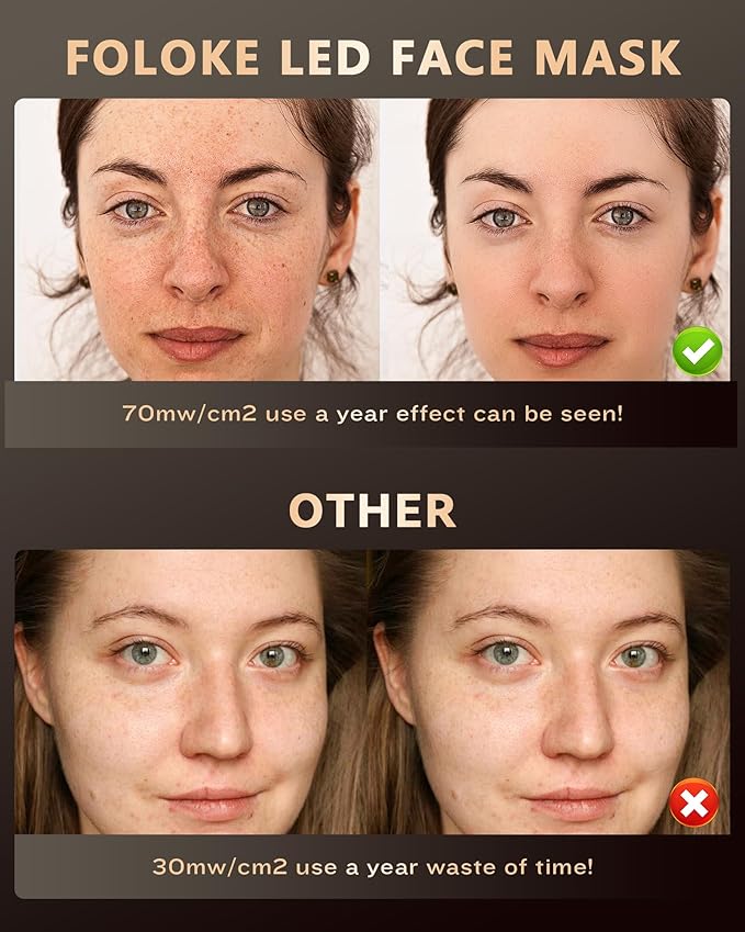 LED Light Therapy Mask Skin Care Mask, LED Red Light Therapy 630nm & 830nm Wavelength for Home Use, Body Beauty Machine for Care at Home (luxurious black)