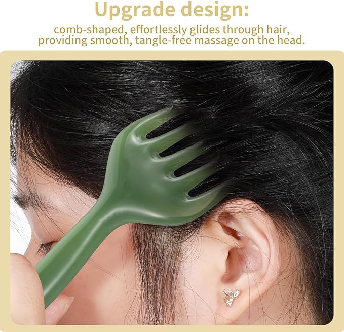 2Pcs Head Massager Scalp Handheld Resin Comb Portable Head Scratcher Massager Relax Tool Gua Sha Five-Claw Comb Manual Relaxation Tool for Father Mother Soothing Massage Face Eye Nose Jaw Neck