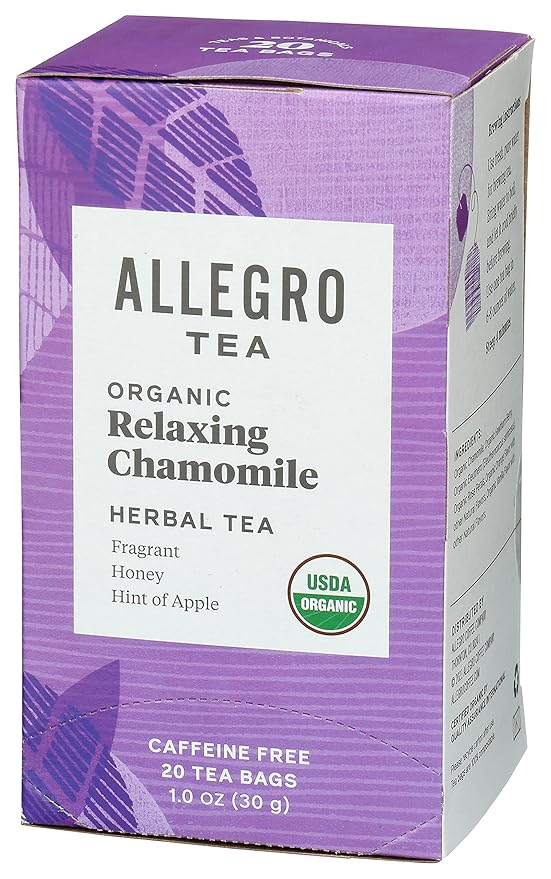 Allegro Tea, Organic Relaxing Chamomile Tea Bags, 20 ct (Pack of 2)