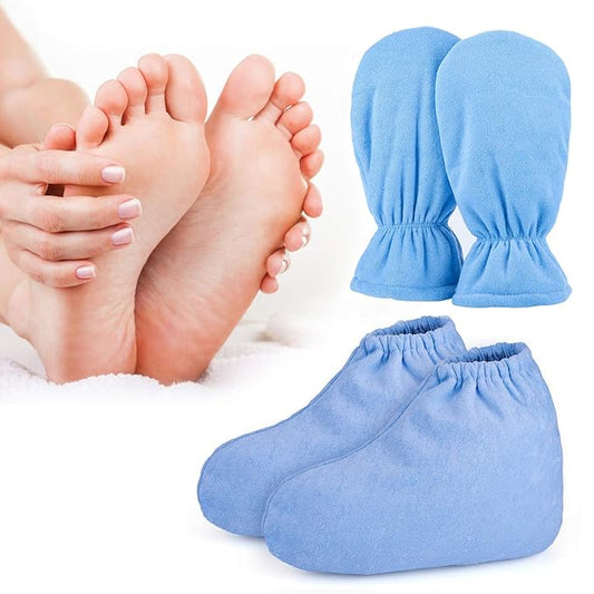 Paraffin Wax Mitts for Hand and Feet, Segbeauty Thick Paraffin Bath Mitts and Booties with Double Terry Clothes, Snug Elastic Opening Paraffin Wax Glove and Bootie for Thermal treat-ment, Wax Machine