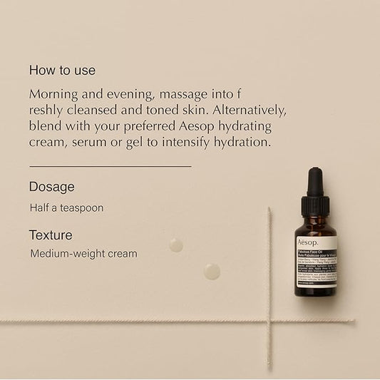 Aesop Fabulous Face Oil | Hydrating Formula to Soften, Purify, and Balance Skin | Boosted with Botanicals | 0.8 oz / 25mL