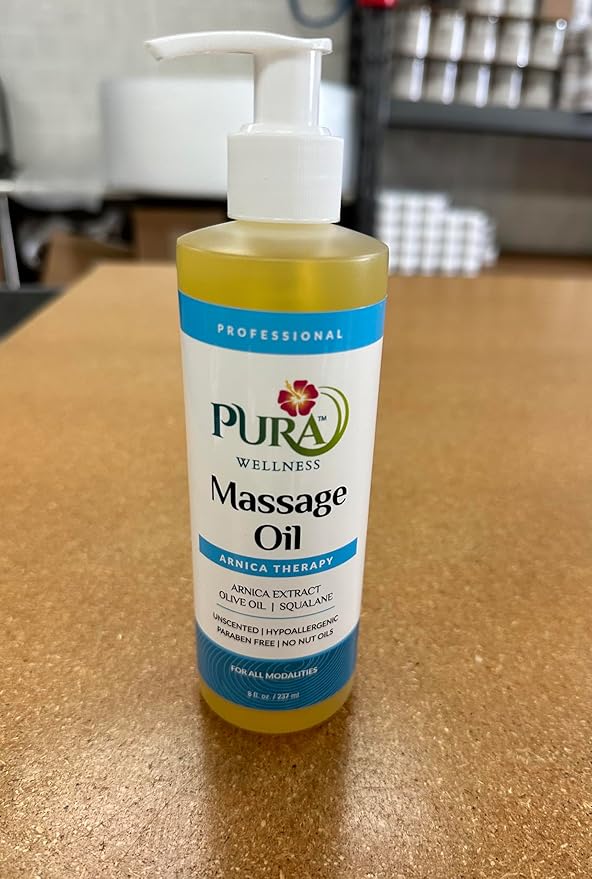 PURA Arnica Oil - Unscented Deep Tissue Massage Therapy, Hypoallergenic for Muscle Recovery, 8oz