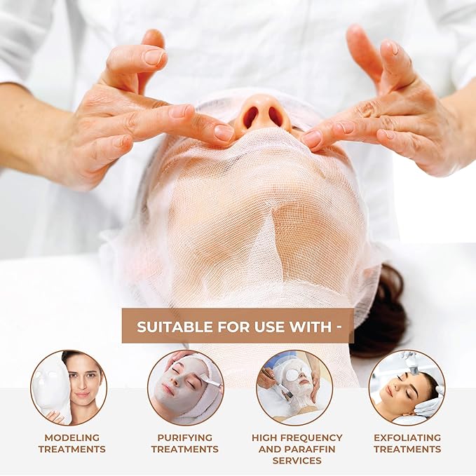 ForPro Precut Gauze Facial Mask, 100% Cotton Gauze, for High Frequency Facial Treatments and Masks, 100-Count (Pack of 2)